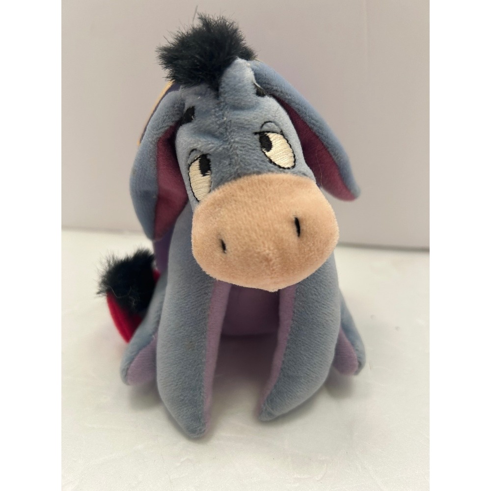 Vintage Disney Eeyore Plush with "Friendly Tales" Board Book Winnie the Pooh Toy